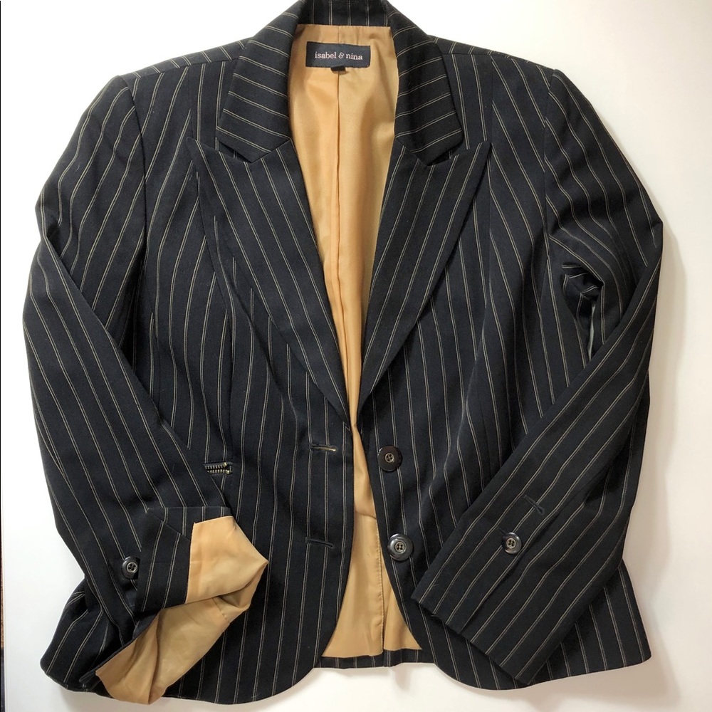 Isabel & Nina black and Gold Pin Stripe Blazer
